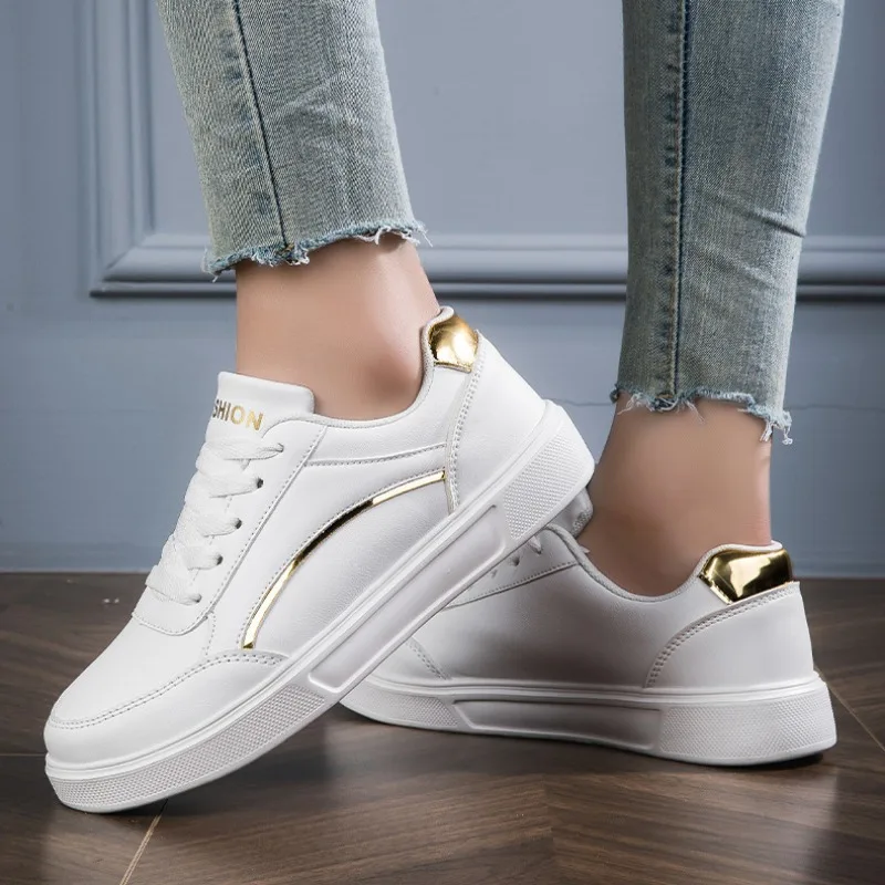 Zapatos planos informales versátiles para Mujer, zapatillas De Skate cómodas, Tenis De moda, color sólido, nueva tendencia, 2024