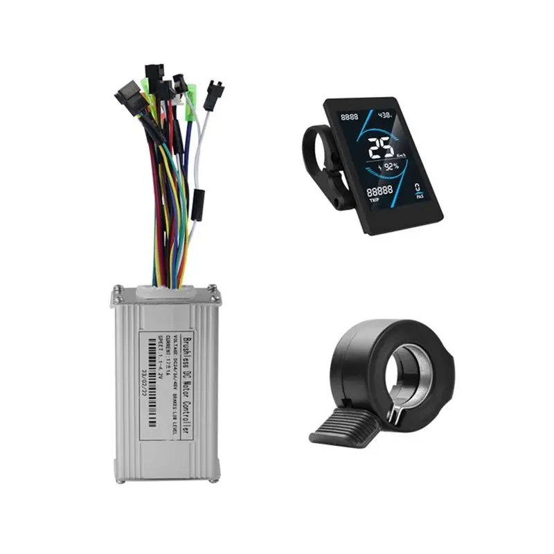 A22E-36V 48V 17A Brushless Controller T5S Meter LCD Display+130X Throttle Kit For Electric Scooter E-Bike Repair Kit