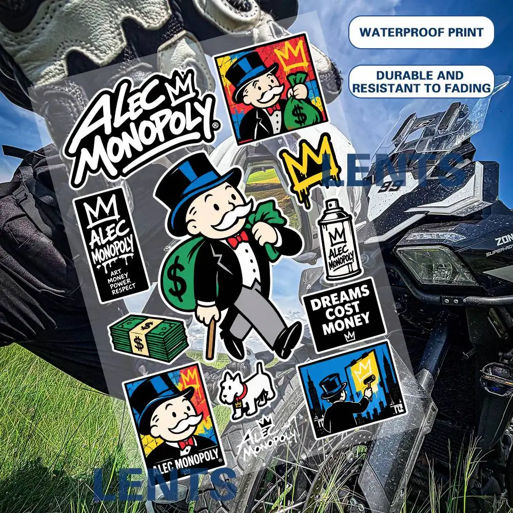 Ale-s-c Mon-opoly Anime Stickers Set Waterproof Vinyl Decals For Laptop Phone Case Helmet Motorcycle Skateboard Car Luggage