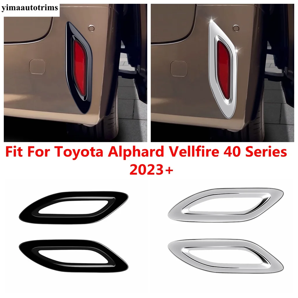 

Car Rear Fog Light Lamp Frame Decoration Cover Trim For Toyota Alphard Vellfire 40 Series 2023 2024 Chrome / Black Accessories