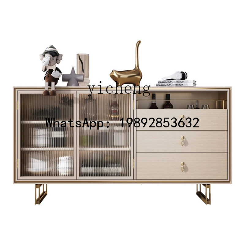 Affordable Luxury Style Sideboard Cabinet Modern Minimalist Solid Wood Meal Preparation Liquor Cabinet