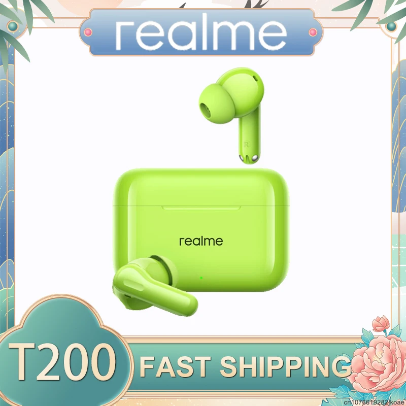 realme Buds T200 Earphones Wireless Bluetooth 5.4 Headphones ANC Active Noise Cancelling Hi-Res LDAC Headset 530mAh Long Standby