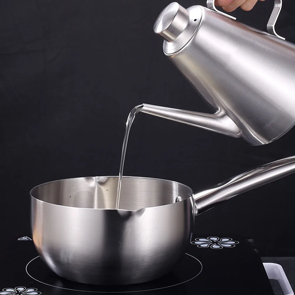 

Stainless Steel Bottle Oil Container With Handle Reusable Sauce Vinegar Dispenser Multi-Use Kitchen Storage Bottle For