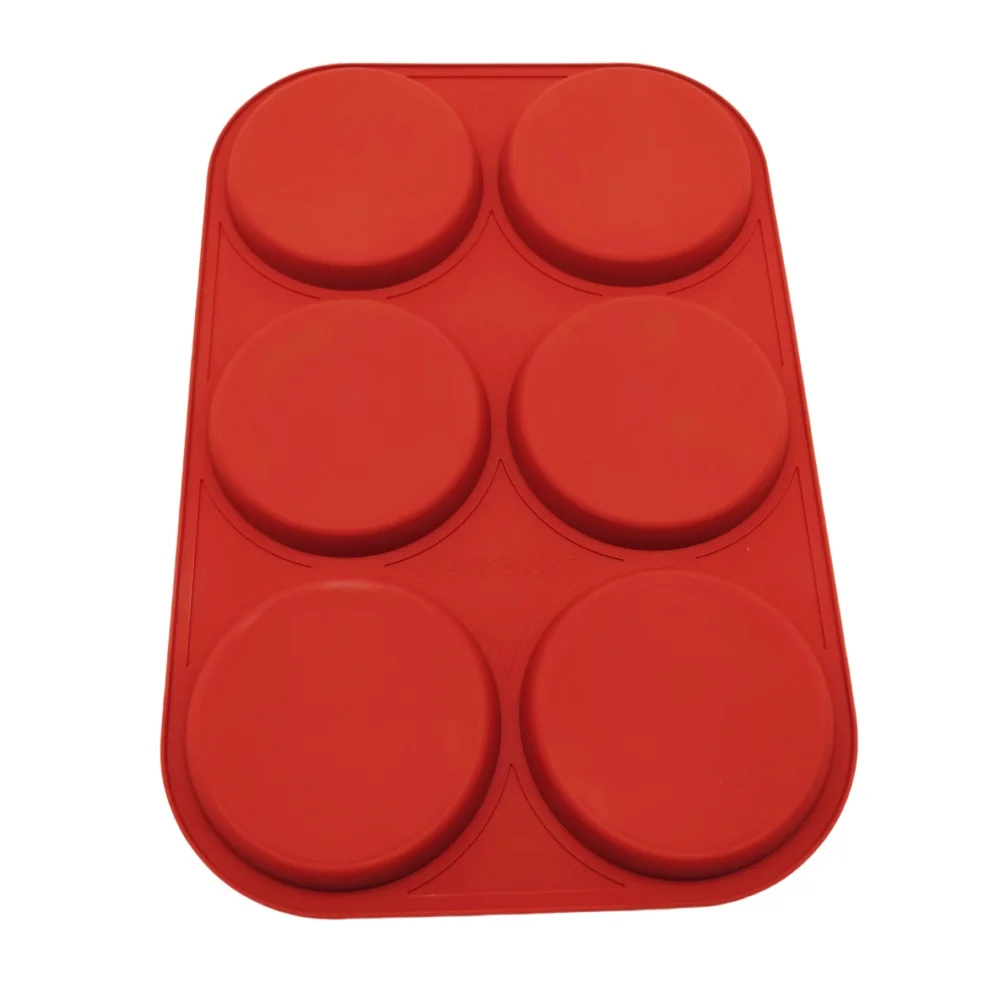 6 Hole Circular Silicone Cake Mold DIY Cake Base Mousse Dessert Jelly Cake Decoration Round Biscuit Pancake Kitchen Baking Tools