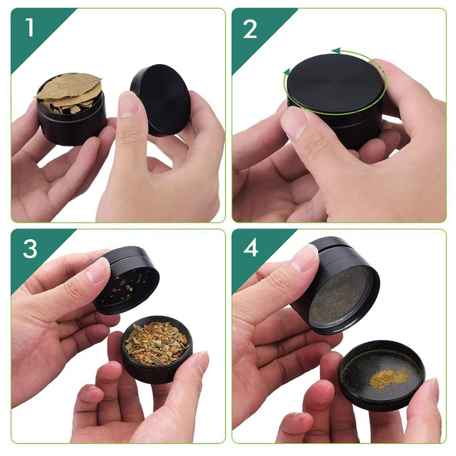 Imagem -06 - Mini Zinc Alloy Herb Grinders Spice Mills Durável Medicine Crusher Acessórios para Fumantes Presentes de Férias 40 mm 10 Pcs