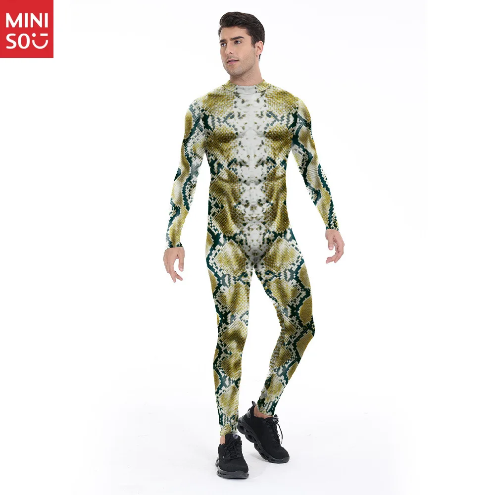 Miniso Halloween nouveau Cos Animal serpent 3D impression numérique Onesie scène Performance costume