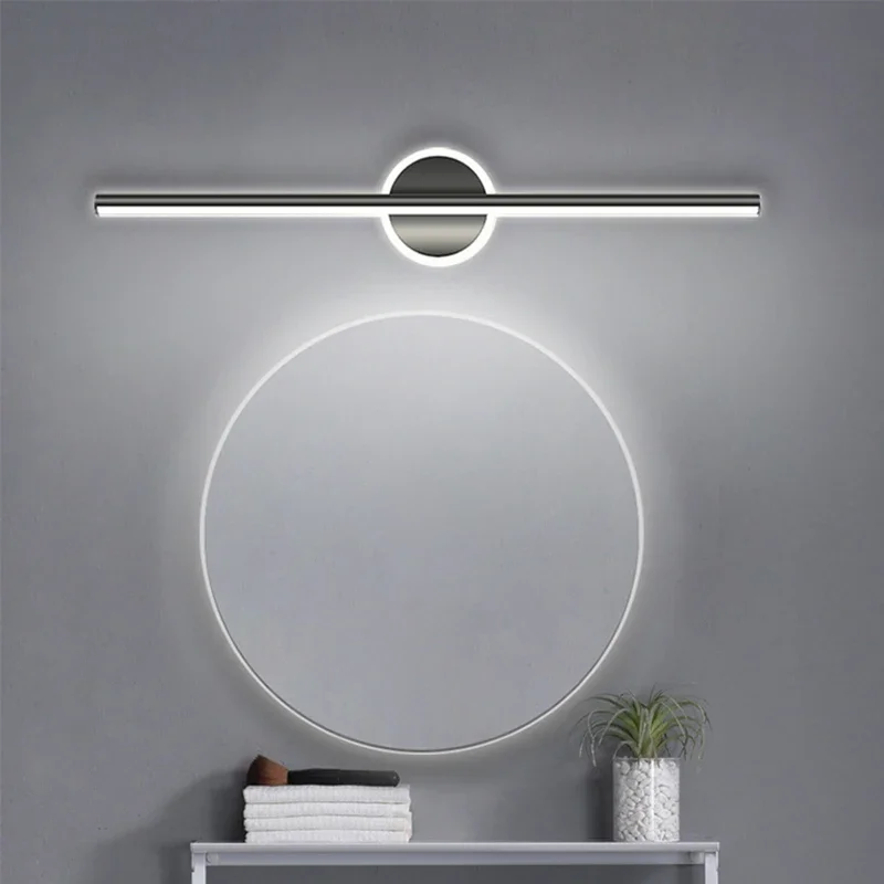 Imagem -03 - Lâmpadas de Parede Led Modernas para Decoração Home Luz Espelhada Preto Ouro Luz de Tira Longa Armários do Banheiro Lâmpada do Toalete 40cm