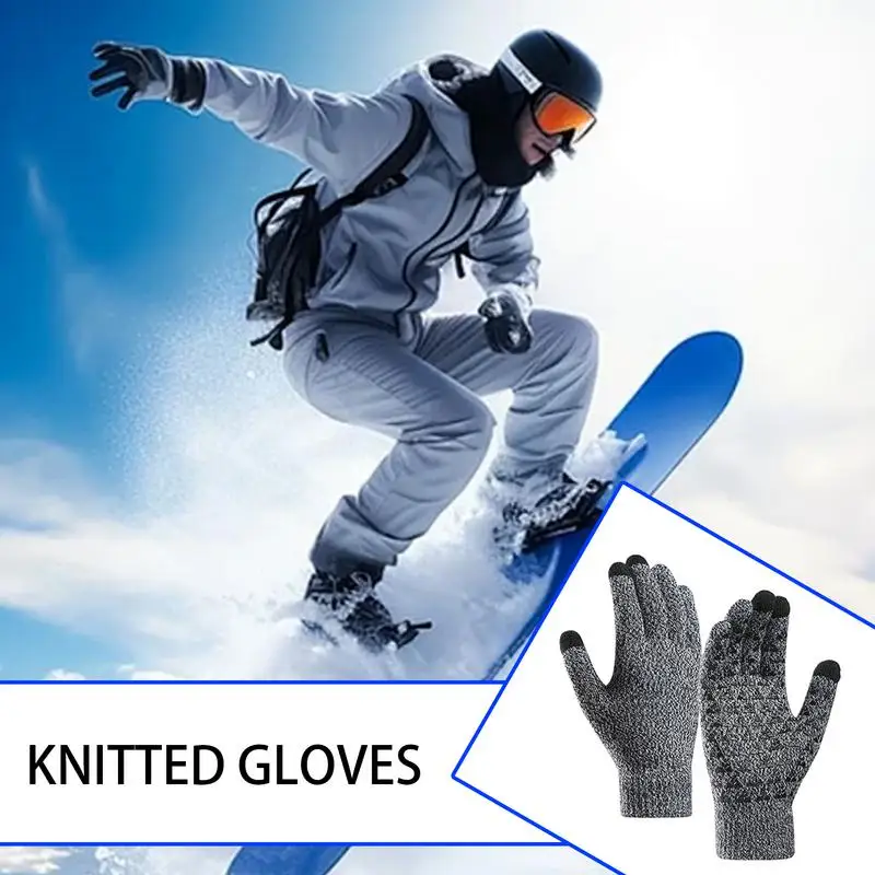 

Knitted Gloves For Women Cold Weather Thermal Warm Gloves Knitted Winter Gloves With Touchscreen Fingers Thickened Insulated