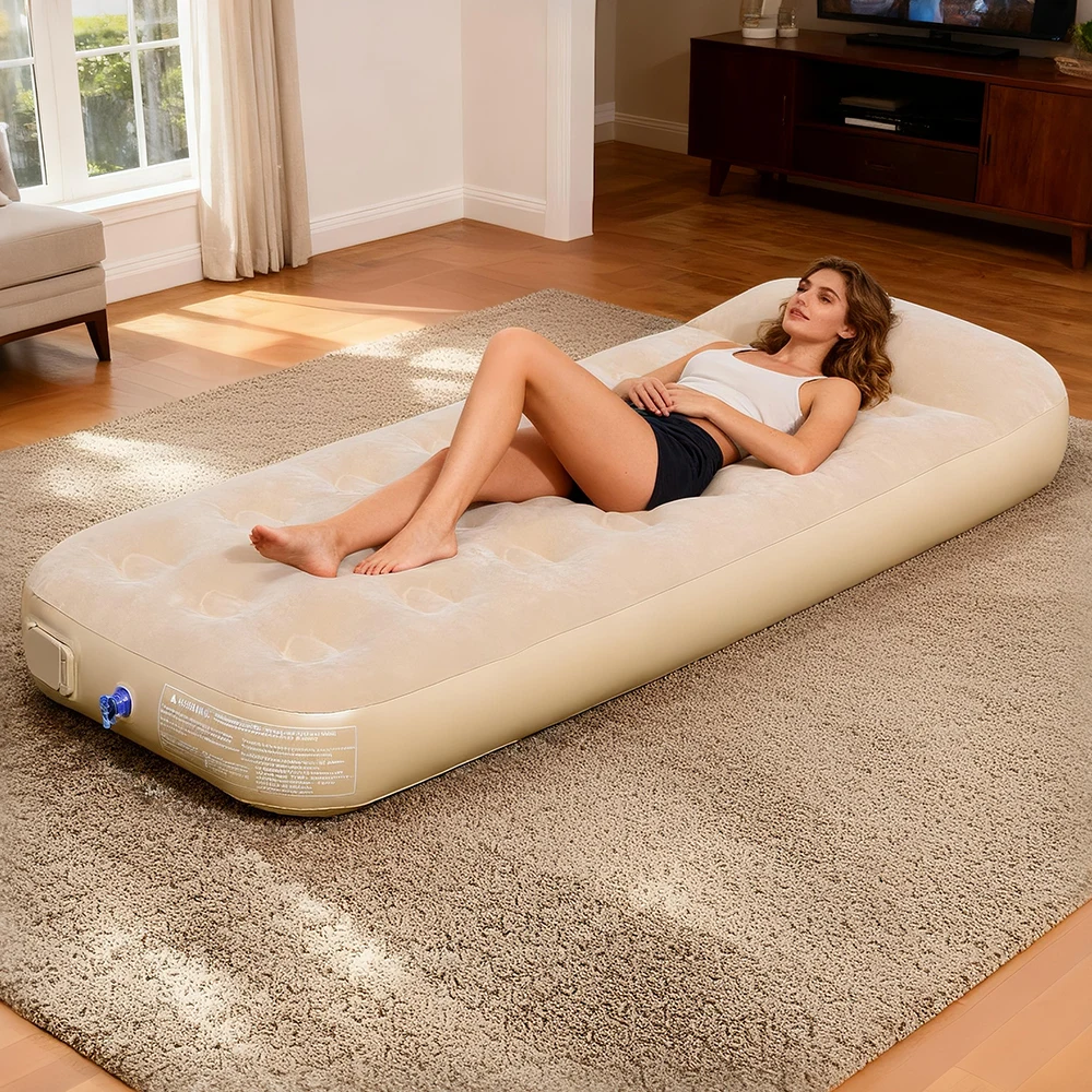 New Air Mattress Built-in Pump Self-inflating Mat Cushion Outdoor Tent Inflatable Bed Double sleeping Pad For Camping or Indoor image 4