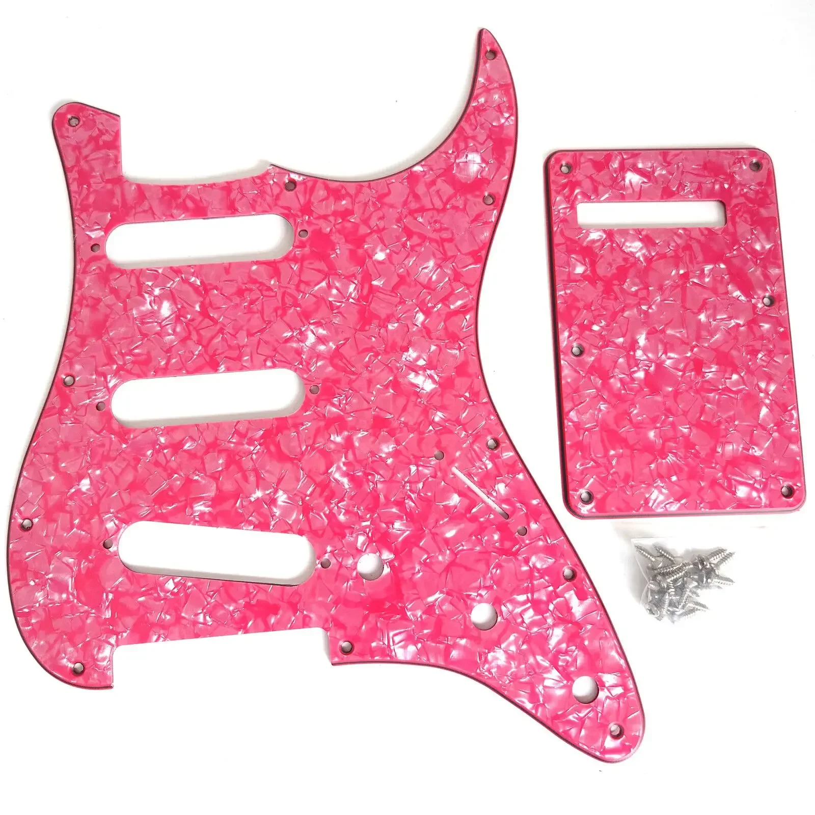 

11 Hole ST Guitar Pickguard & Back Plate Pink Colour for ST Guitar Scratch Plate Replacement Parts