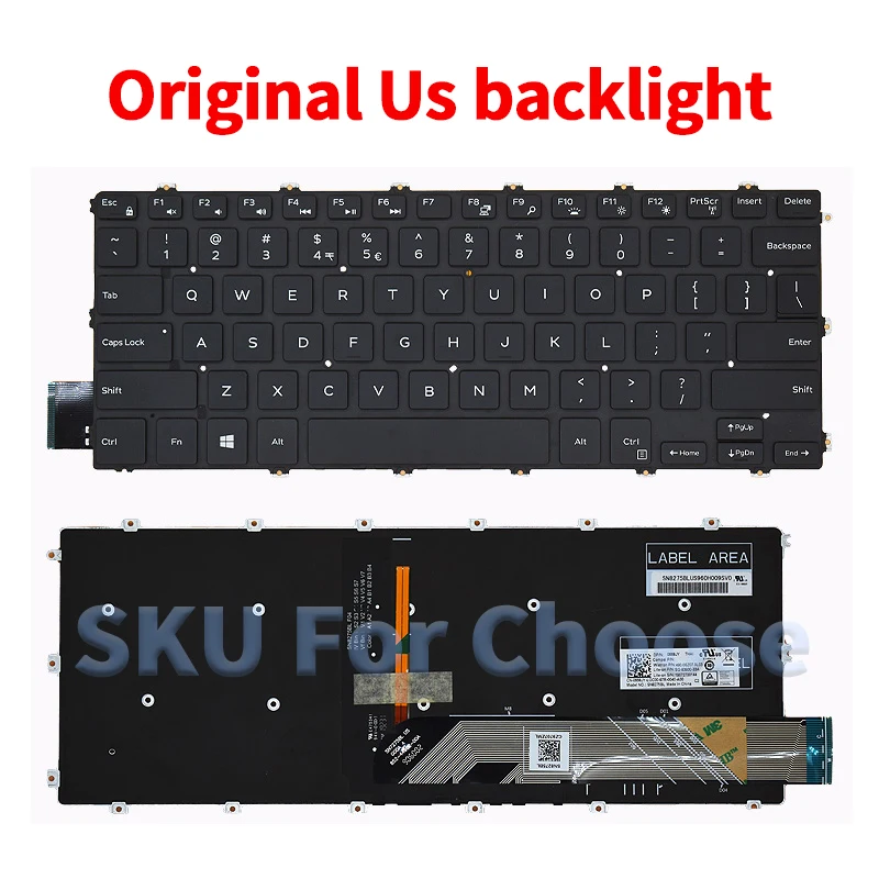 لوحة المفاتيح الأمريكية الجديدة لديل انسبايرون 5480 5481 5482 5488 5580 5588 5585 7586