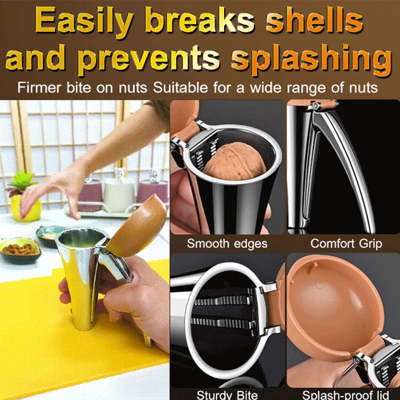 Nut shelling Nutcracker Multi Functional Nut Shelling Tool Funnel Design Nut Cracker Walnut Clip Pecan Macadamia Nut Clamp view 4