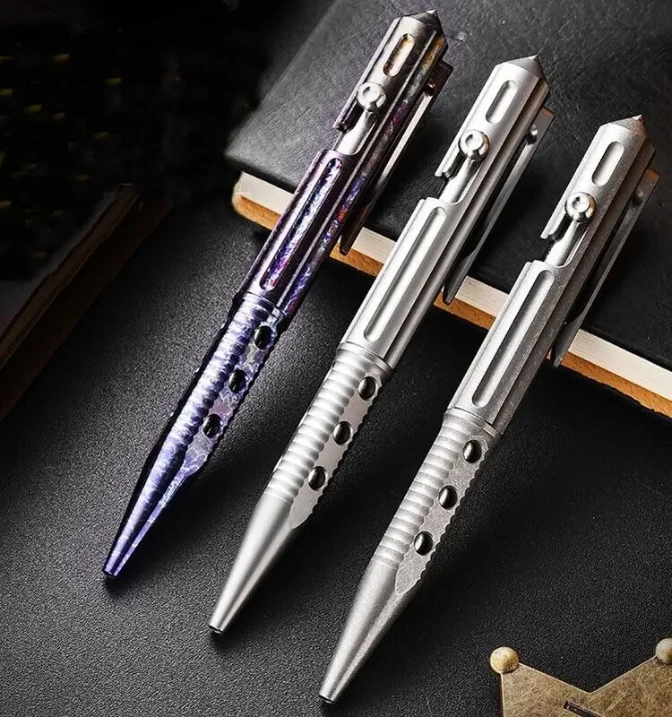 FEGVE EDC Titanium Ballpoint Pen Office Business Writing Pocket Pen Bolt Action Gift