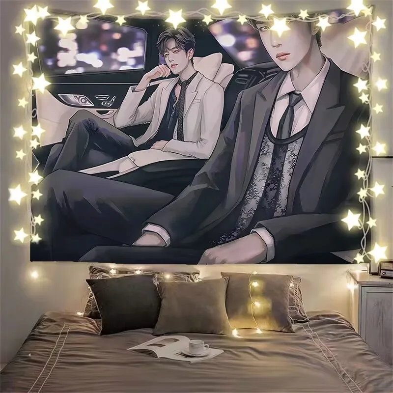 背景布、吊り下げ布壁布寮の部屋の改修「王 Yibo Xiao Zhan」アニメファングッズ by Bojunyixiao