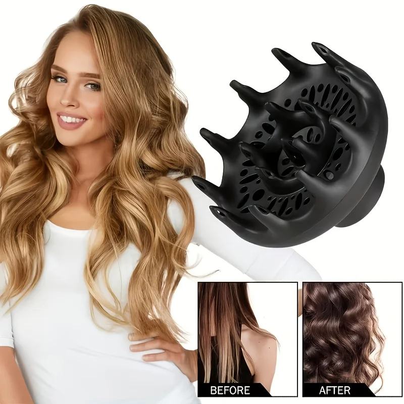 1Pc Hair Diffuser for Curly and Natural Hair, Maximize Frizz Black Orchid, Enhance Natural Curly Hair, Blow Dryer Attachment