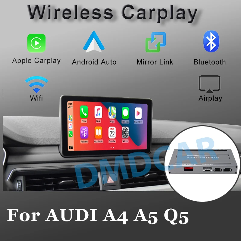 

Беспроводная Автомобильная интерфейсная коробка Carplay MMI Android для AUDI A4 A5 Q5 S5 3G MMI система Мультимедиа Оригинальное обновление экрана