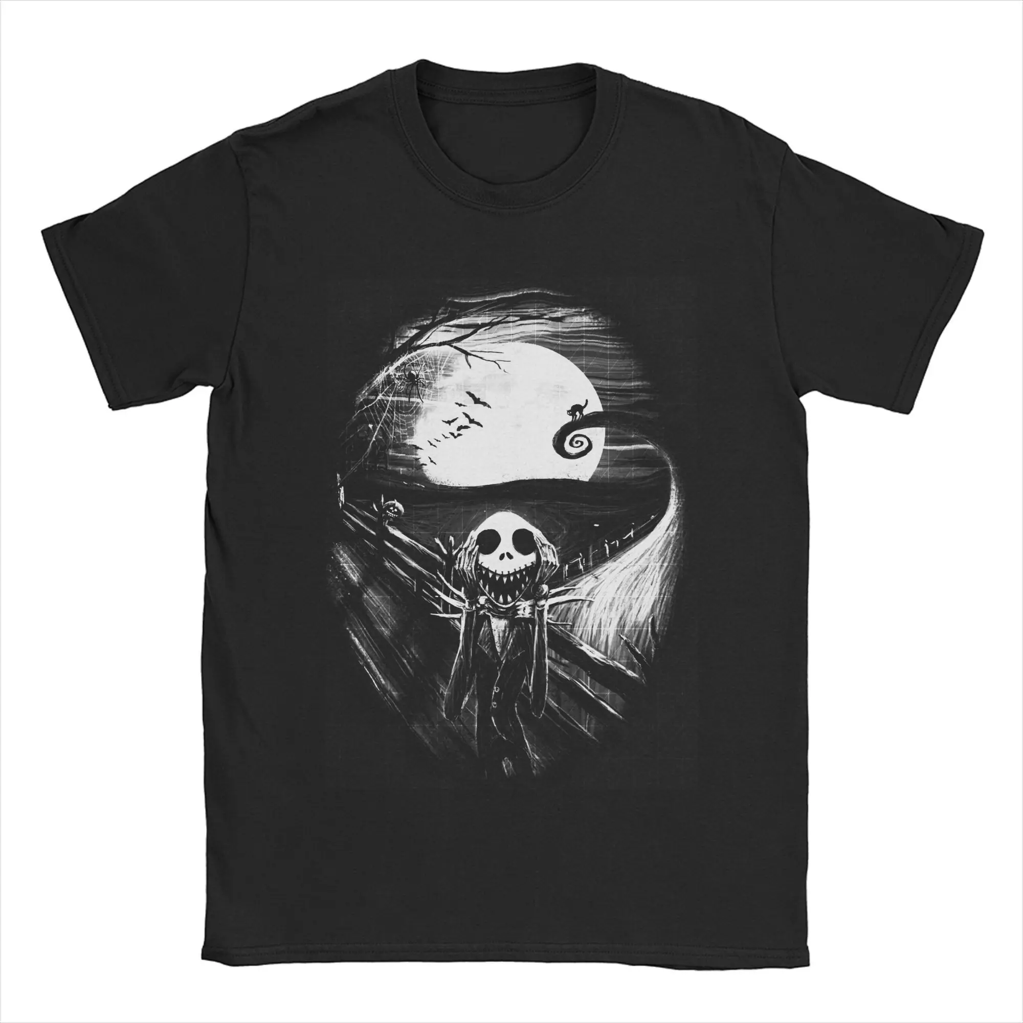 The Scream Before Christmas T Shirt Men Cotton T-Shirt Nightmare Before Christmas Jack Skellington Grimace Halloween Tee Shirt