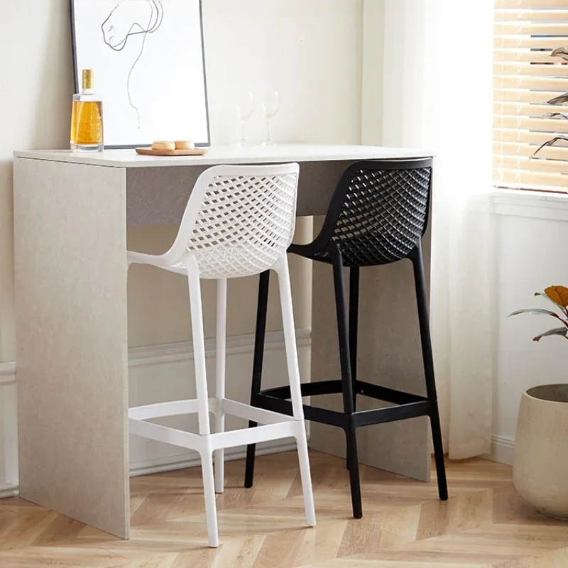 Tabouret de bar en plastique, design simple, moderne, haut, minimaliste, chaise de salle à manger, café, île, Stuhl, Sandalye Cadeiras, meubles de bar