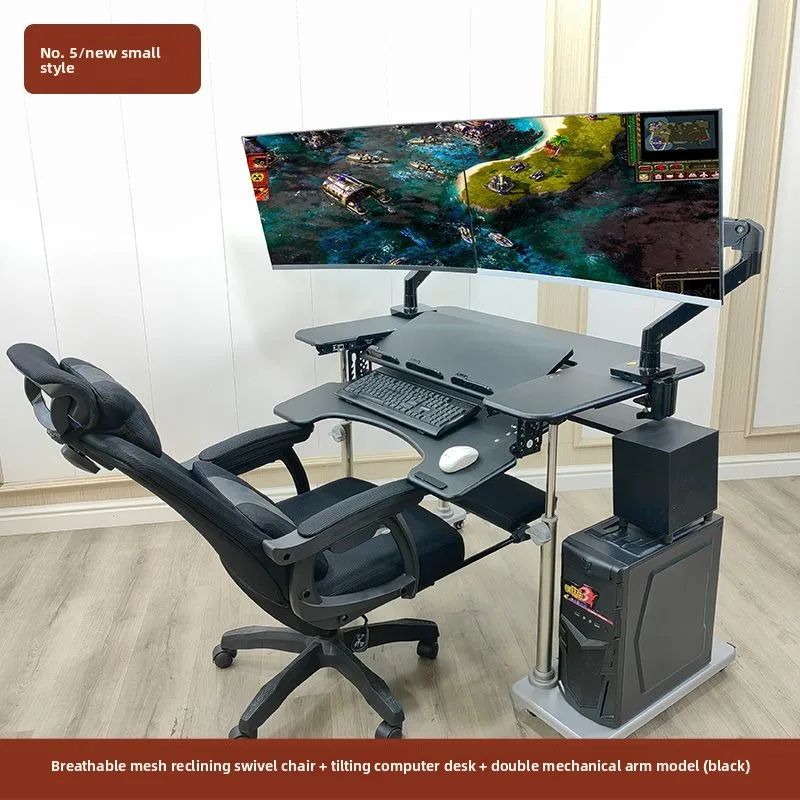 Space capsule desktop computer table, simple computer table mobile lifting bracket household folding lifting lazy cabin