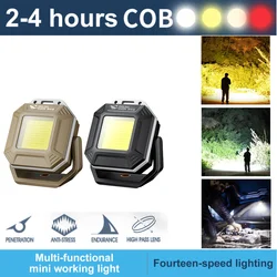 COB LED Flashlight Magnetic Work Light Rechargeable LED Flashlight Inspection Lamp Outdoor Camping Lantern Car Repair Lamp