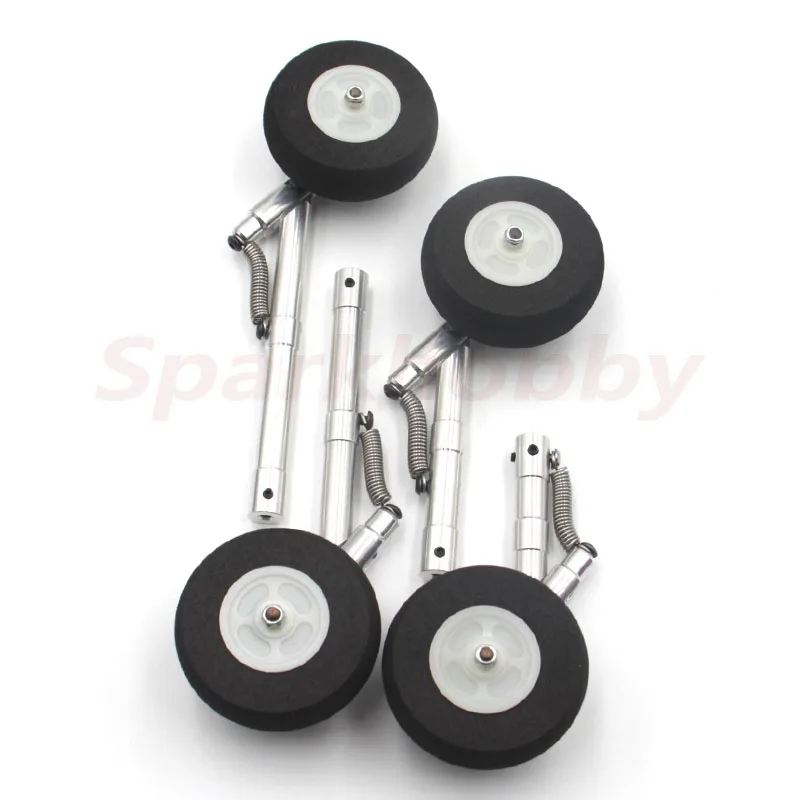 1PC 90 110 130 140mm Aluminum Alloy Single-Wheel Telescopic Spring Damping Landing Gear For Ducted Aircraft F22 Freewing L39 RC