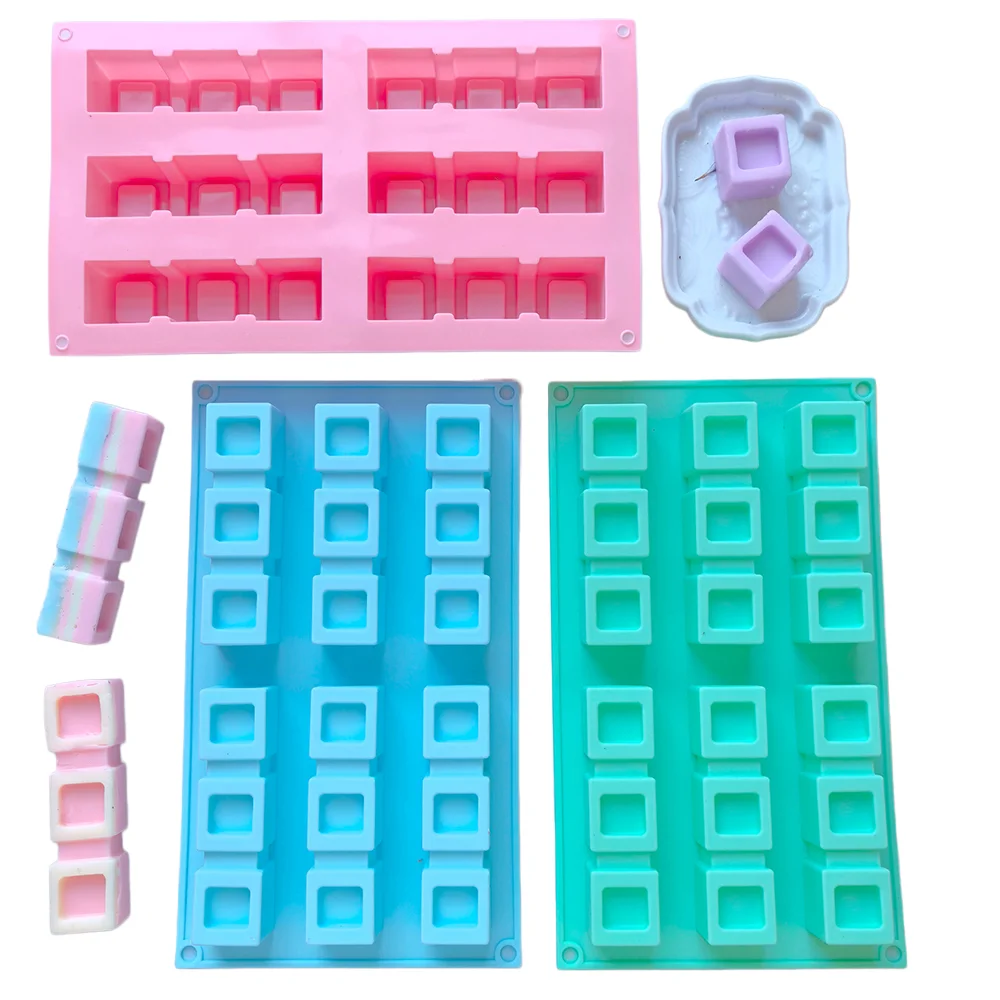1pcs Groove grid rectangular cake silicone mold, used for baking mousse cake, pastry chocolate, cake decoration mold