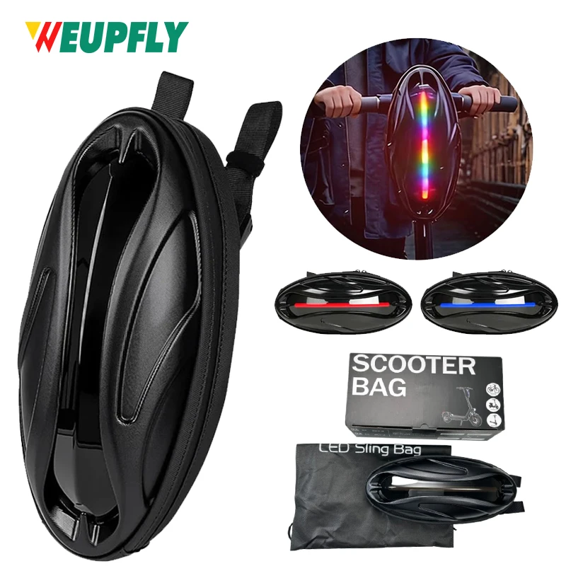 Waterproof Bike Front Handlebar Phone Bag, Smart LED Pixel Display Bicycle Storage Pouch, for Requires Separate Power Bank