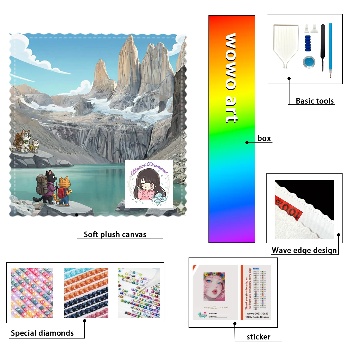 

【macal_ Diamond Art】Paisajes de montañas y glaciares Crystal AB Rhinestone FD Rhinestone Perfect Resin Diamond