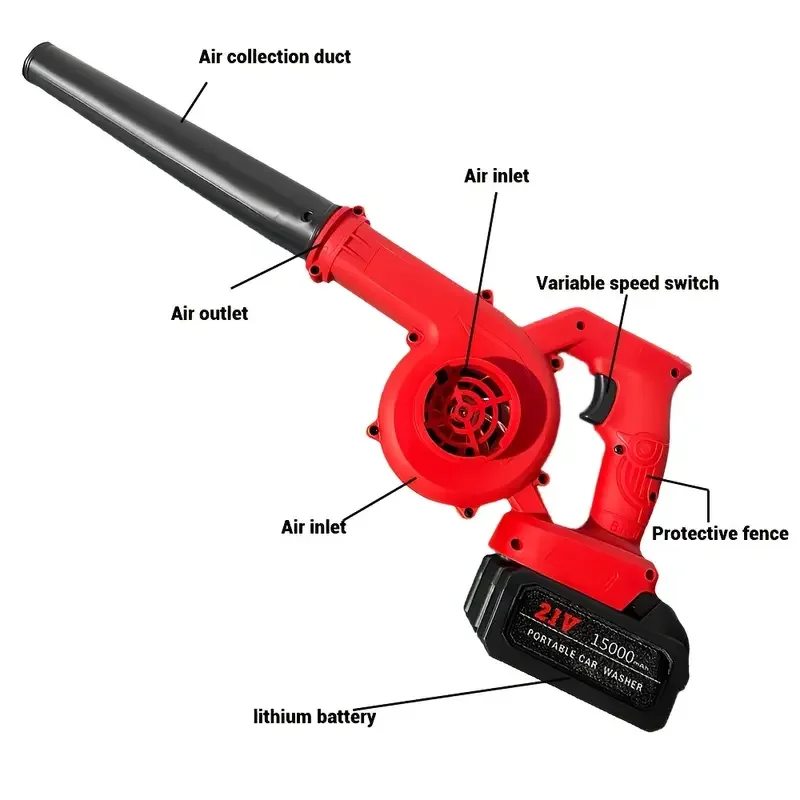 Portable Cordless Leaf Blower, Lightweight Cordless Leaf Blower, Portable Rechargeable Leaf Blower, Small and Lightweight Car Dust Collector, Compact Handheld Vacuum Cleaner, Easy Lawn and Garden Maintenance, Christmas Gift, Shipped from Local Warehouse