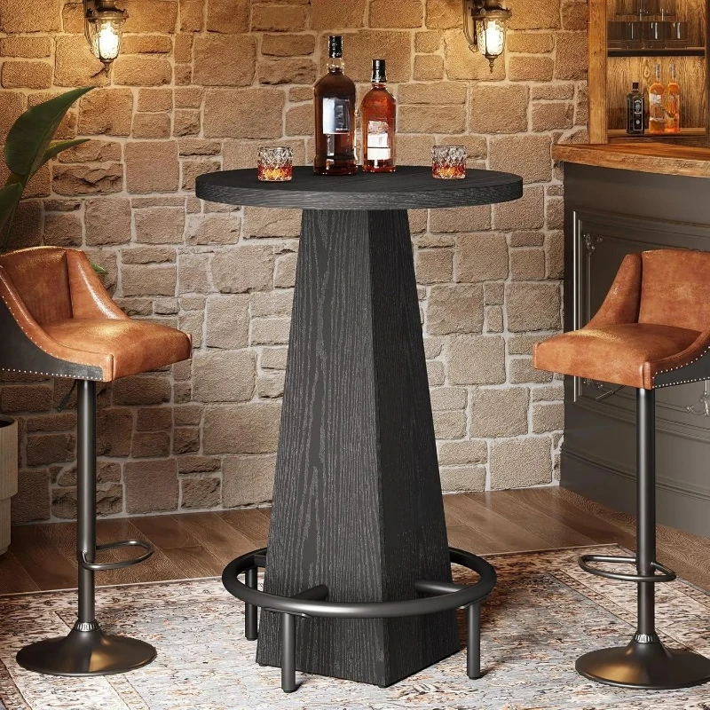 

37.4 Inch High Round Pub Bar Table for Small Bars, Dining Room, Kitchen