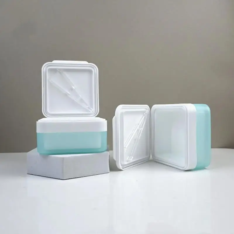 1Pcs Wide-mouth Flip Storage Box Cover Double Layer Makeup Remover Cotton Box With Tweezers Cotton Pads Organizer Nail Art Tool