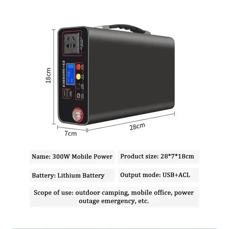 90Ah 300W 220V Lifepo4 Power Bank Externe Power Bank Home Outdoor Camping Laptop Netzteil System