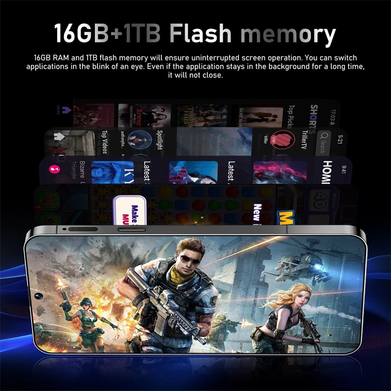 الإصدار العالمي Reno13 Pro 2025 هاتف محمول بشاشة كاملة 5G هواتف جديدة 108 ميجابكسل هاتف ذكي 7.3 بوصة 16 تيرا بايت + 1 تيرا بايت 7800 مللي أمبير في الساعة #2