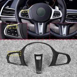 Carbon Fiber Car Steering Wheel Panel Decoration Cover Trim Moulding For BMW F44 G29 G82 G80 G22 G21 G15 G16 F91 F92 F93 F95 X5M