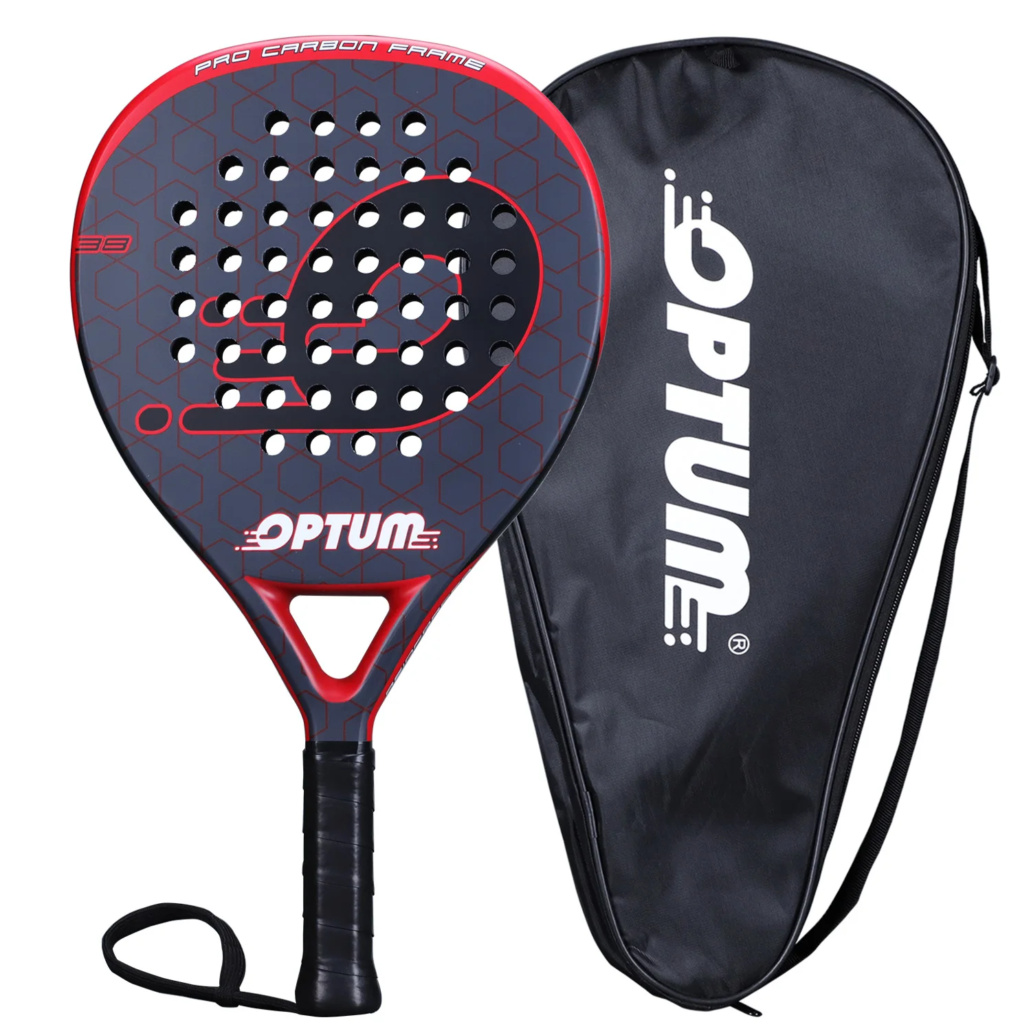 

OPTUM ELITE Carbon Fiber Tennis Padel Racket Pop Tennis Paddle Raquete Padel Shovel Padel Pala with Cover Bag