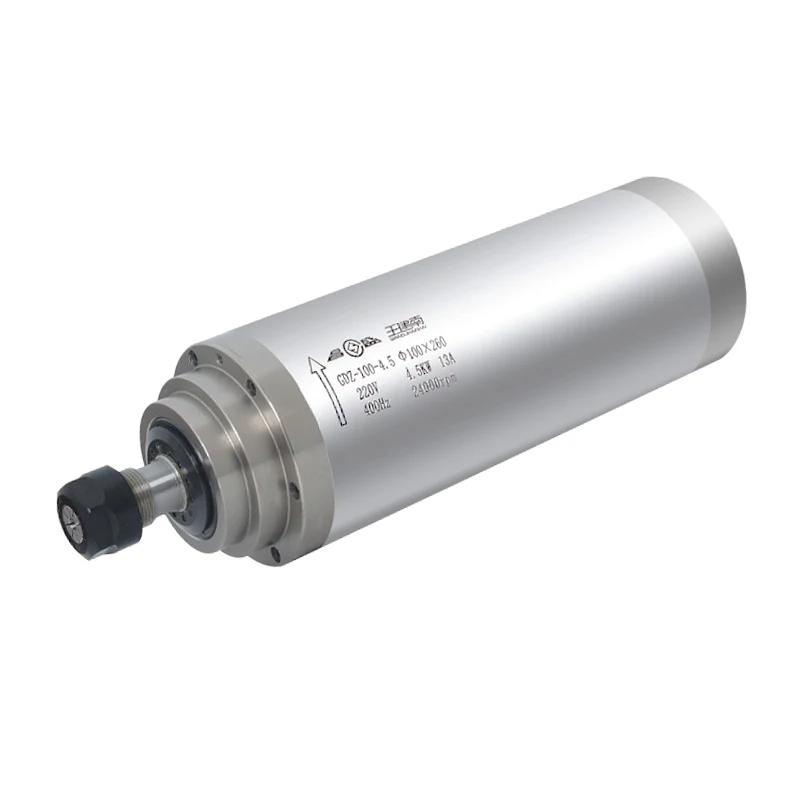 

GDZ-100-4.5 100mm 4.5KW 13A 220V High Speed Water Cooling Machine Tool Spindle 260mm Drilling Core Bearing for Router Machine