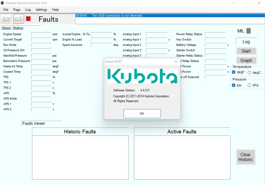 

KUBOTA GASOLINE SERVICE TOOL 4.4.0