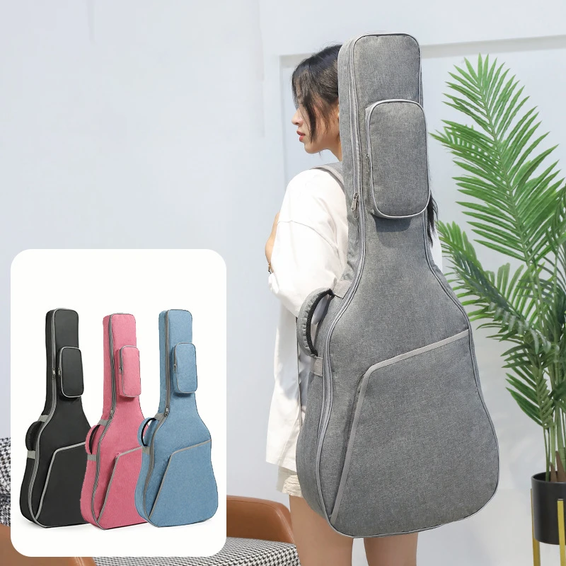 34-41inch Guitar Bag Thickened Waterproof Oxford Nylon Double Straps Cotton Padded Guitar Soft Case Fashion Travel Gig Backpack