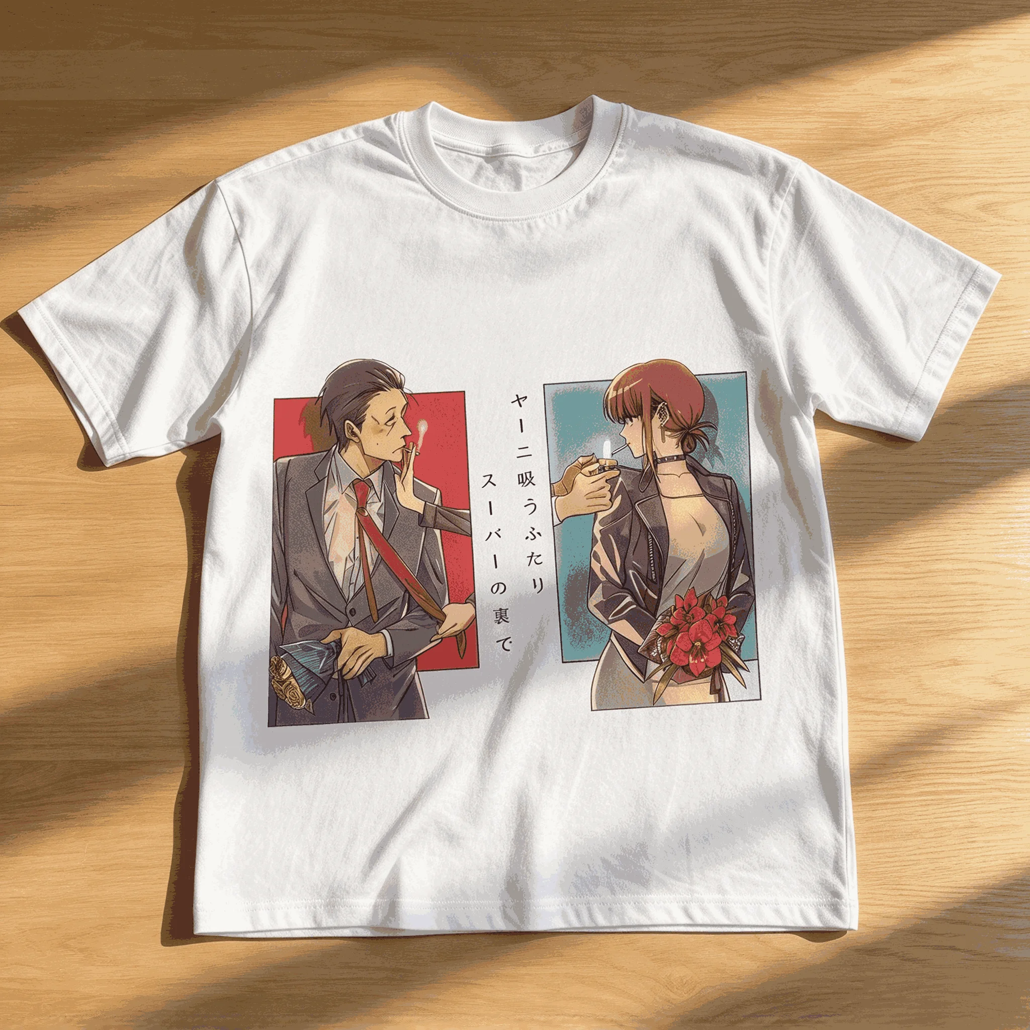 Smoking Behind the Supermarket with You Oversized Unisex Anime Lover Print T-shirts for Men Women Fashion Streetwear Trendy soft
