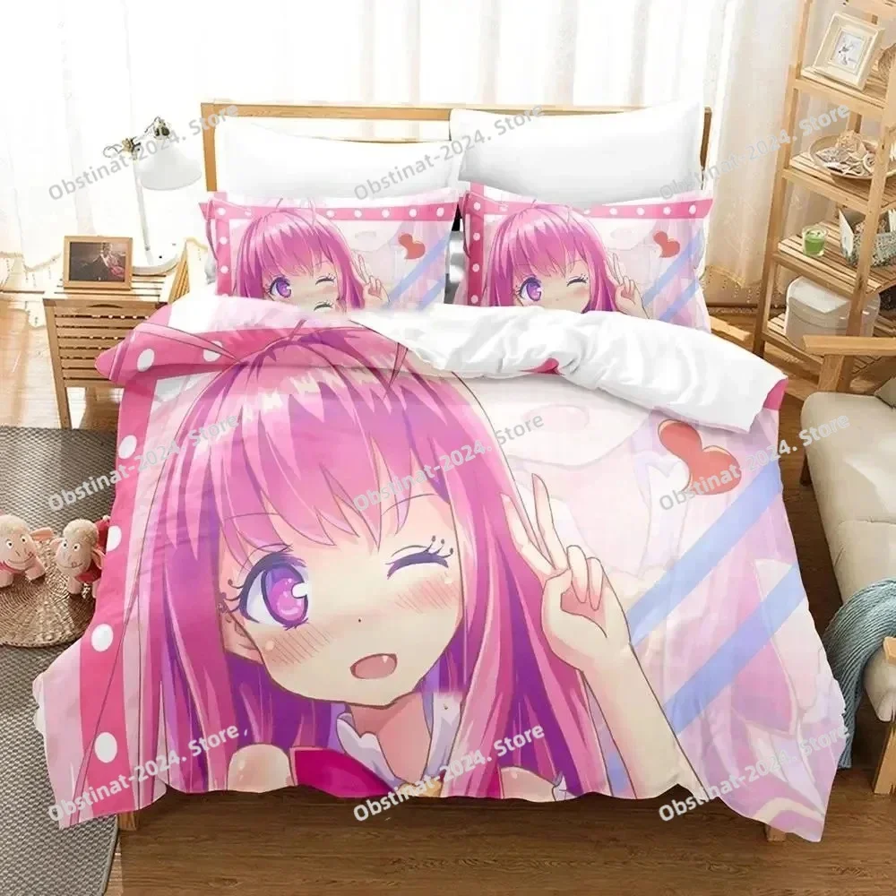 

Anime Cupids Chocolates Bedding Set Print single Comforter Quilt Bed Cover Duvet Cover Pillow Case 3 Pieces Sets Kids Adult Size
