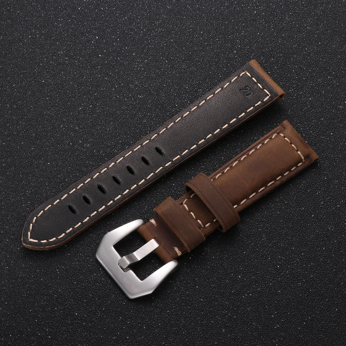

1pc Watch Band Universal Large Dial Brown Retro Replacement Strap Vintage Compatible Easy Install Durable