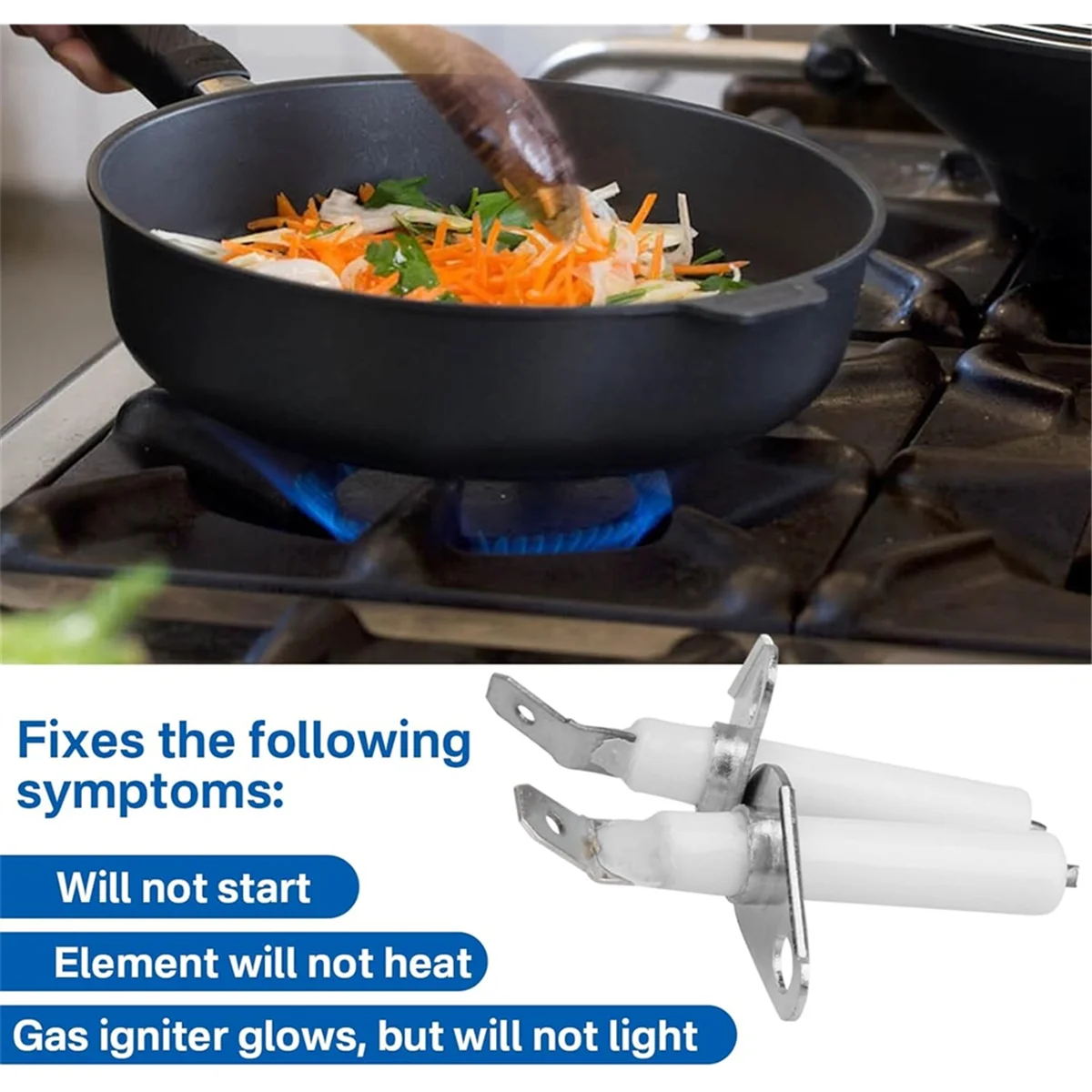 

【Сьогодні купить】Сменный газовый диапазон воспламенителя, плита, электрод зажигания, 4 шт. 8523793 для систем духовки Whirlpool Amana