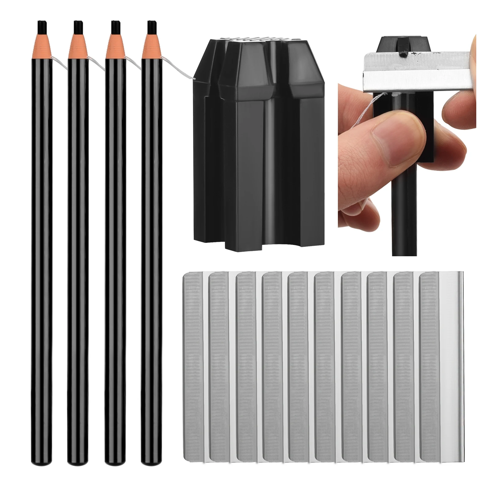 10Pcs Eyebrow Pencil Blade Microblading Supplies Set Eyebrow Pencil Sharpening Tools Sharpener Eyebrow Design Pencil Tip