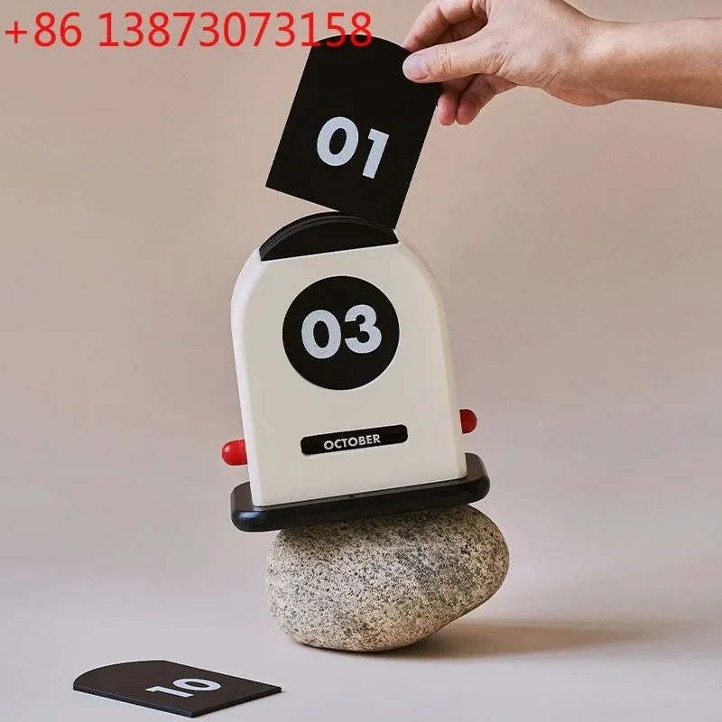 Vintage Simple Creative Calendar Figurines Solid Color Desktop Extract Calendar Figurines Spray Painting Personal Home Decor