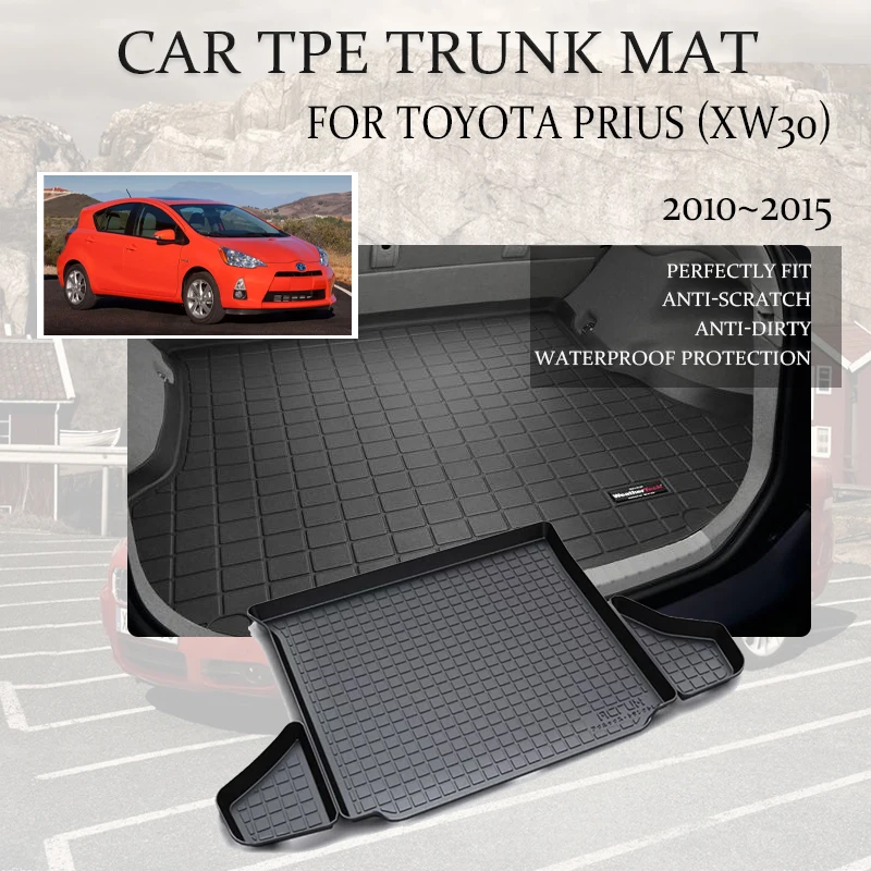 Car Rear Trunk Storage Pad For Toyota Prius XW30 2010 2011 2012 2013 2014 2015 Waterproof Trunk Mat Boot Carpet Auto Accessories