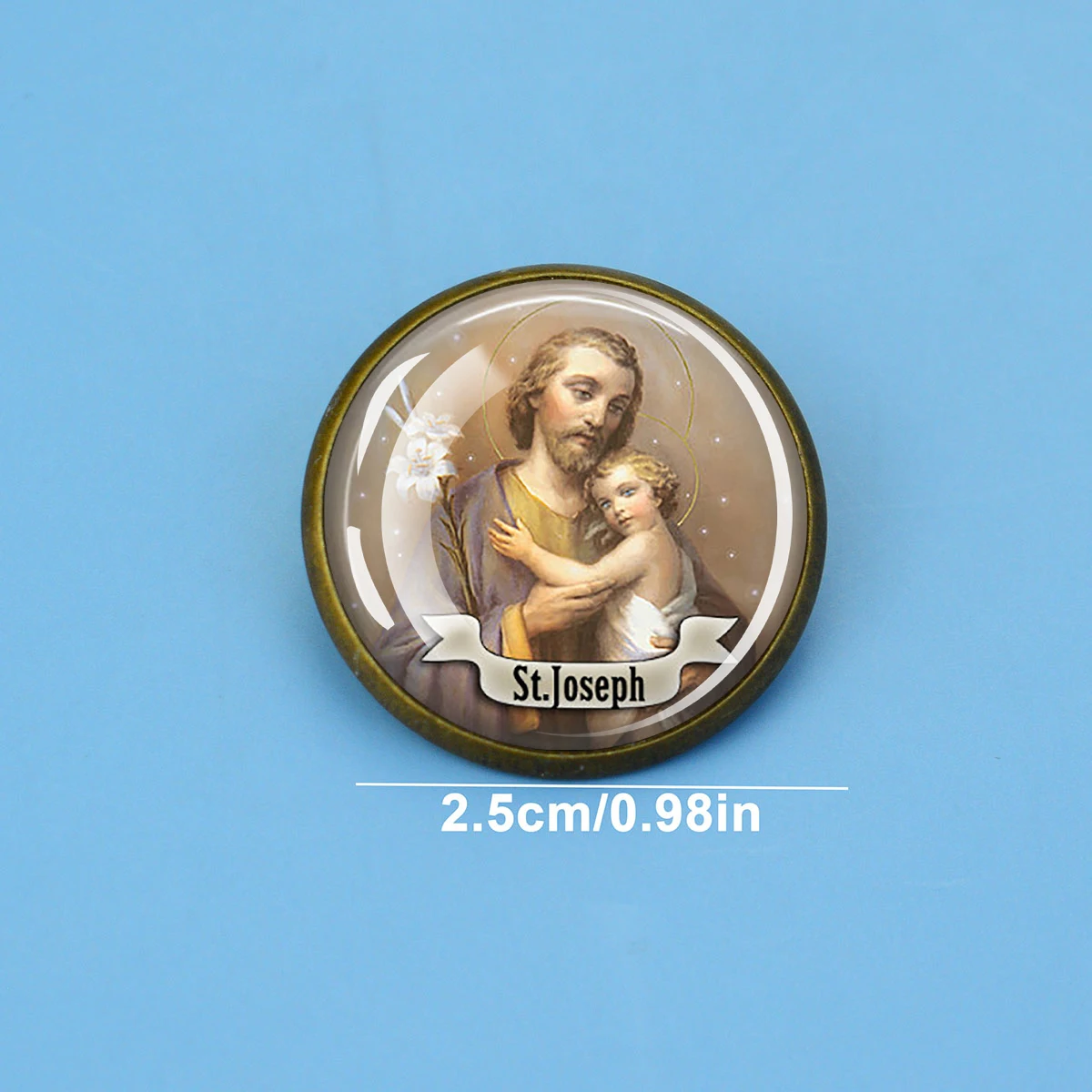 1PC Twelve Guardian God Pattern Round Two Colors Metal Brooch, Exquisite Glass Inlaid Pin, Clothing Decoration Accessory Gift