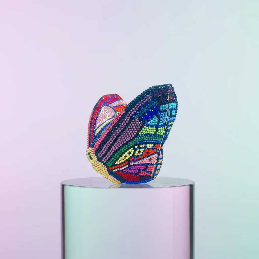 

2026 High Quality Butterfly Crystal Rhinestone Evening Banquet Clutch Bag Luxury Dinner Bag Fashion Colorful Cute Party Bag