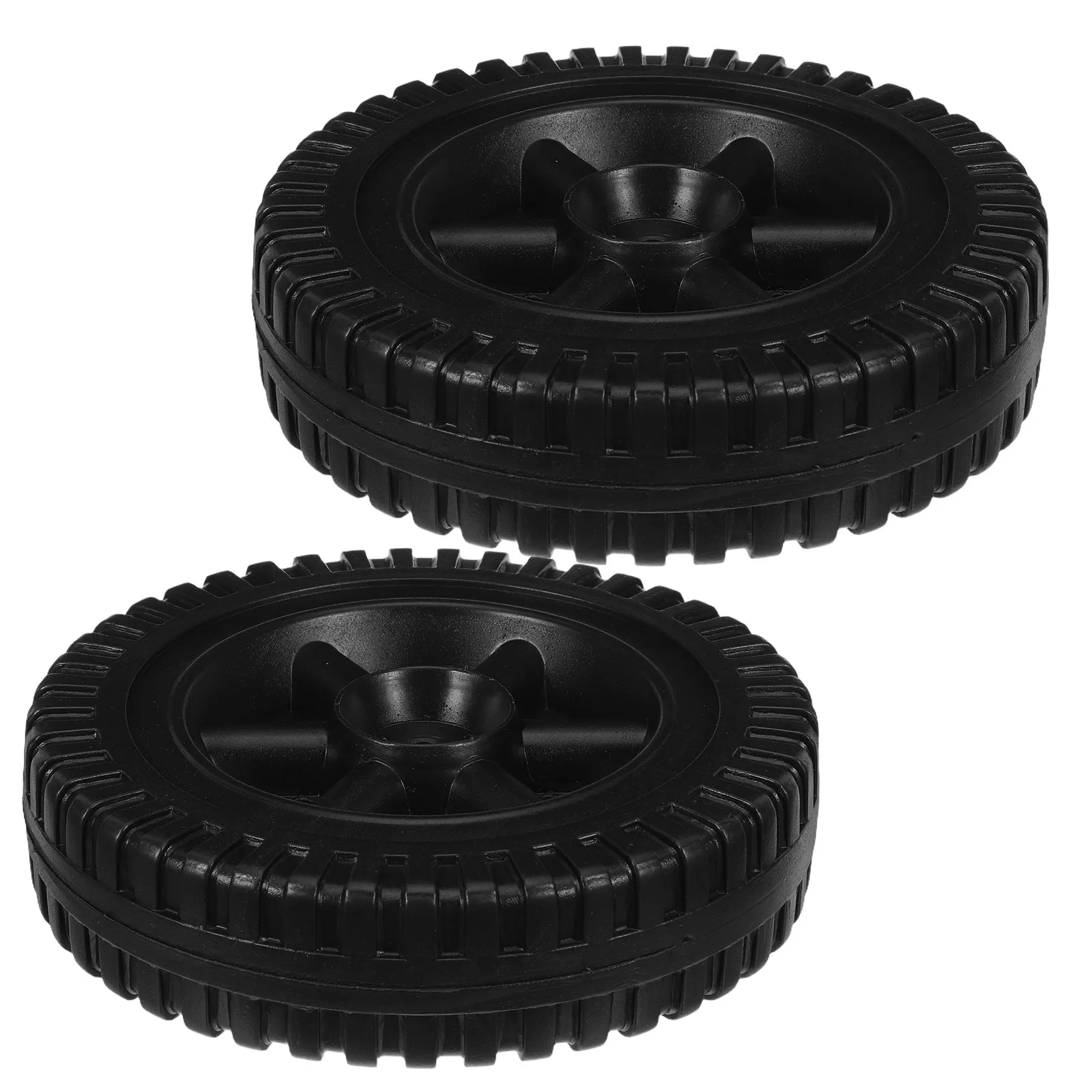 2PCS Lawn Mower Wheels Replacement Universal Plastic Tires for Push Mowers Garden Tillers and Pressure Washers  6 Inch Wheel