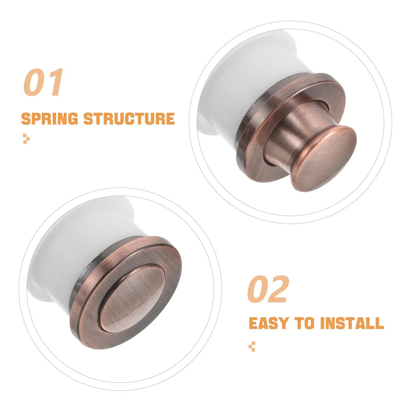 4Pcs Hidden Cabinet Pulls Invisible Recessed Handles Spring Loaded Flush Pulls for Drawers Wardrobe Closets Modern Minimalist