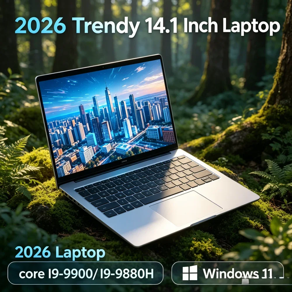 

New 14.1 Inch Ultra Slim Laptop Intel Core i9-9880H 32GB RAM 2TB SSD 1080P HD Display Windows 11 Gaming Office Home Notebook